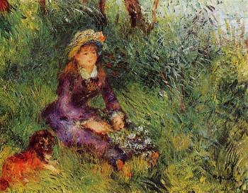 皮埃爾 奧古斯特 雷諾阿 Madame Renoir with a Dog